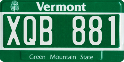VT license plate XQB881