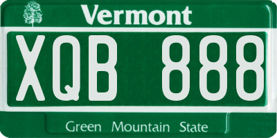 VT license plate XQB888
