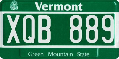 VT license plate XQB889