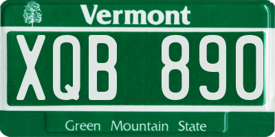 VT license plate XQB890