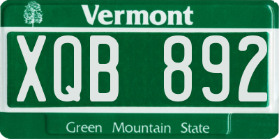 VT license plate XQB892