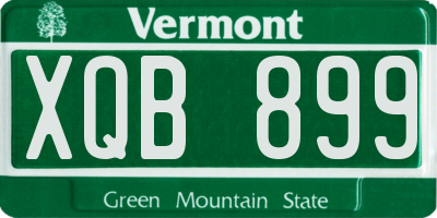 VT license plate XQB899