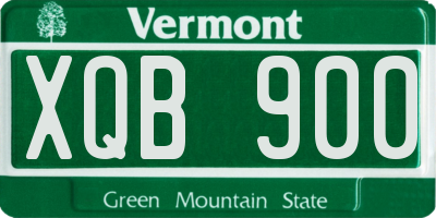 VT license plate XQB900