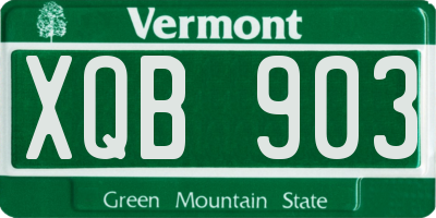 VT license plate XQB903
