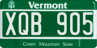 VT license plate XQB905
