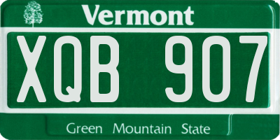 VT license plate XQB907