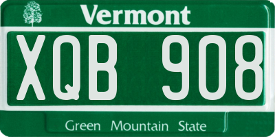 VT license plate XQB908
