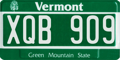 VT license plate XQB909