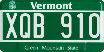 VT license plate XQB910