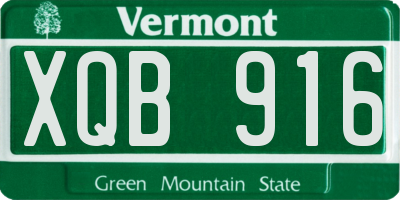 VT license plate XQB916