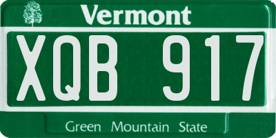 VT license plate XQB917