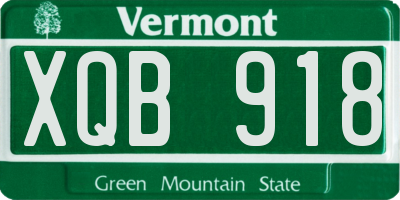 VT license plate XQB918