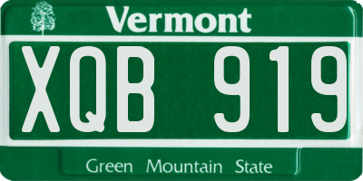 VT license plate XQB919