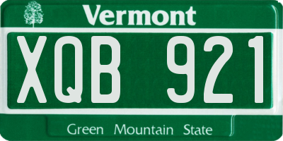VT license plate XQB921