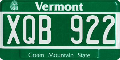 VT license plate XQB922