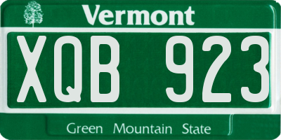 VT license plate XQB923