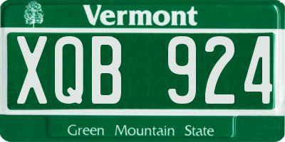 VT license plate XQB924