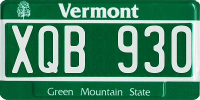 VT license plate XQB930