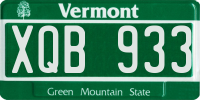 VT license plate XQB933