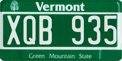 VT license plate XQB935