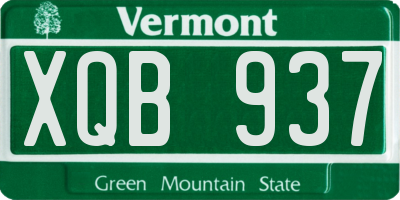 VT license plate XQB937