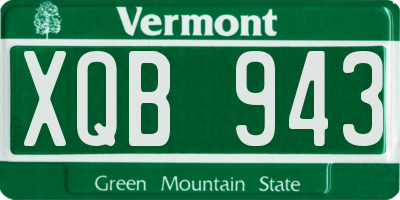 VT license plate XQB943