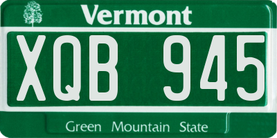VT license plate XQB945