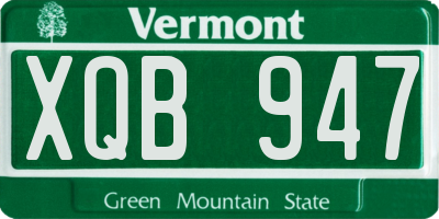 VT license plate XQB947