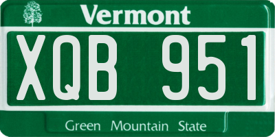 VT license plate XQB951