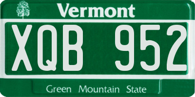 VT license plate XQB952