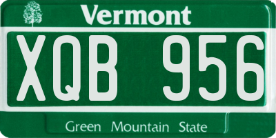 VT license plate XQB956