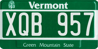 VT license plate XQB957
