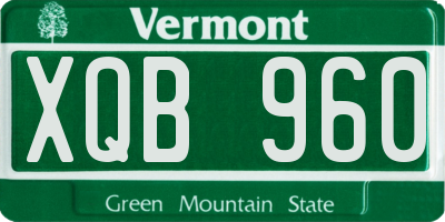 VT license plate XQB960