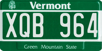 VT license plate XQB964