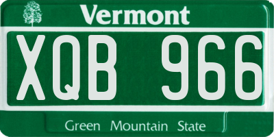 VT license plate XQB966