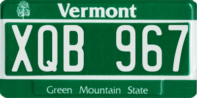 VT license plate XQB967