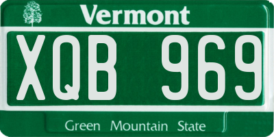 VT license plate XQB969