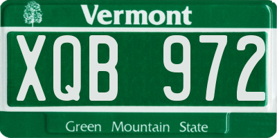 VT license plate XQB972