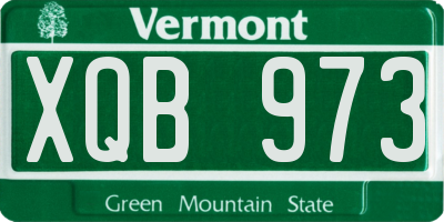 VT license plate XQB973