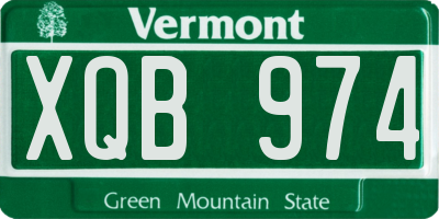 VT license plate XQB974