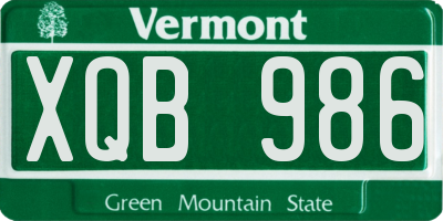 VT license plate XQB986