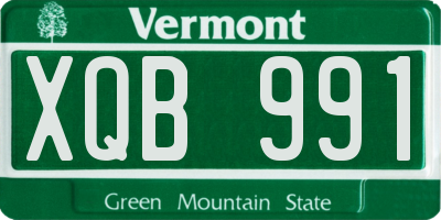 VT license plate XQB991