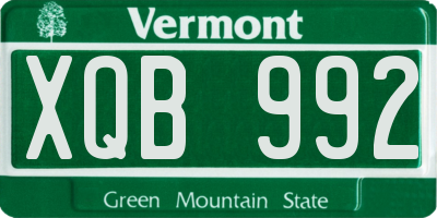 VT license plate XQB992