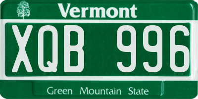 VT license plate XQB996