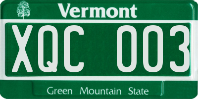 VT license plate XQC003
