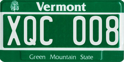 VT license plate XQC008