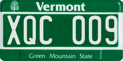 VT license plate XQC009