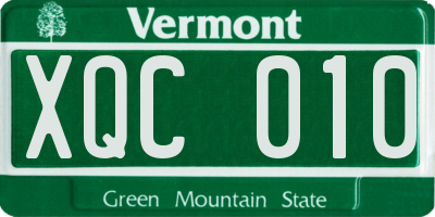 VT license plate XQC010