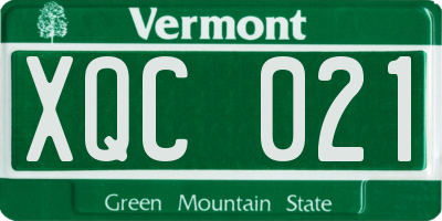 VT license plate XQC021