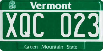 VT license plate XQC023